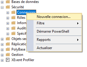 Creation d'un nouvel utilisateur SQL